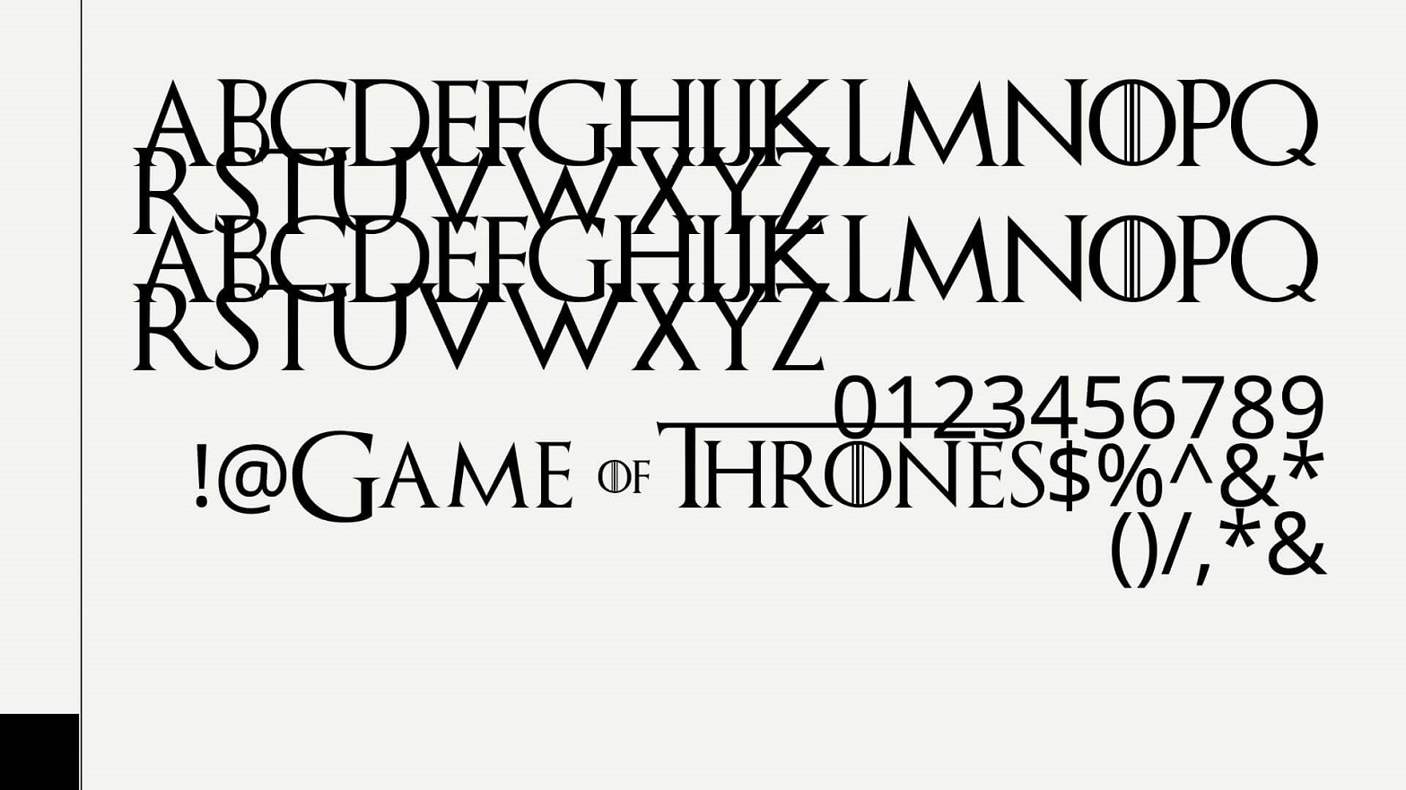 Games of Thrones Font View