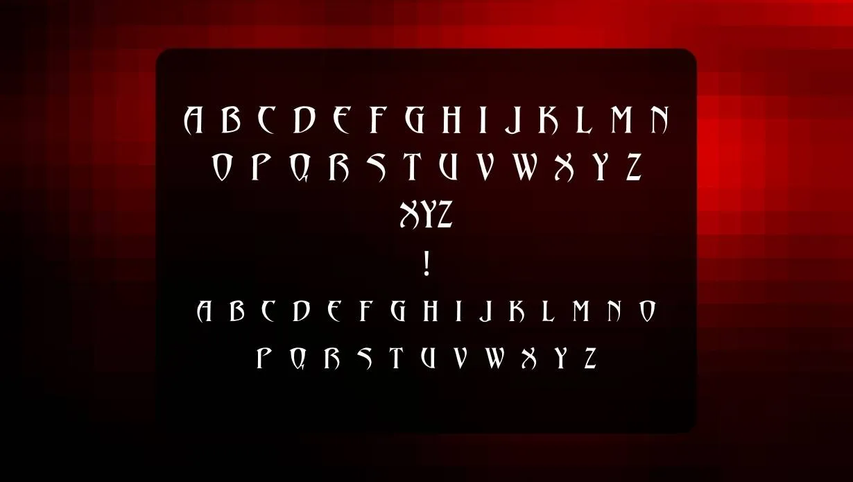 Abaddon Font View on Image Designs