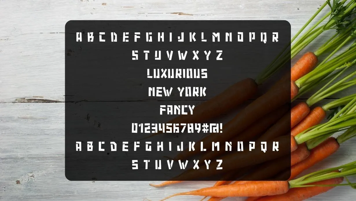 Carrot Font View on Image Designs